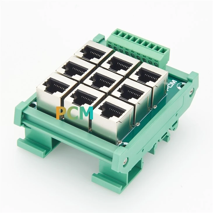 9 Way DIN Rail RJ45 To Terminal Block Adapter factory