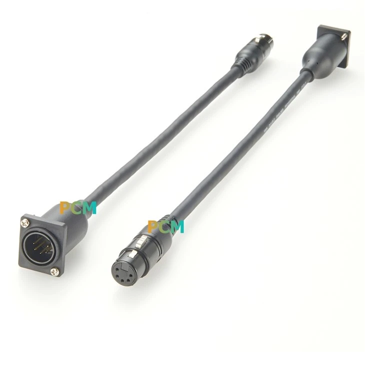 XLR 5Pin D-Type Panel Mount Cable factory