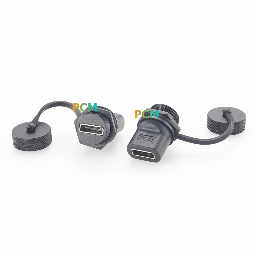 4K 120Hz Waterproof DisplayPort Female to Female Panel Mount Adapter