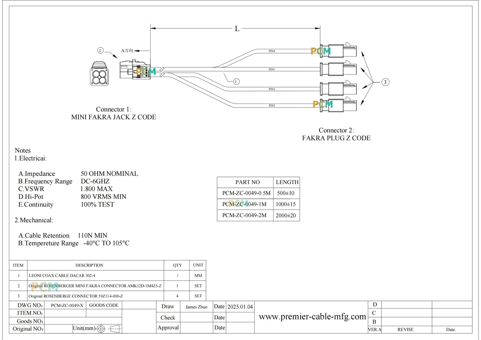 ZCL016-049-X 05M 1M 2M Model 1100 ZCL016-049-X 05M 1M 2M Model 1100