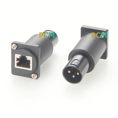 Adapter do montażu panelowego DMX 3-pinowy XLR na RJ45