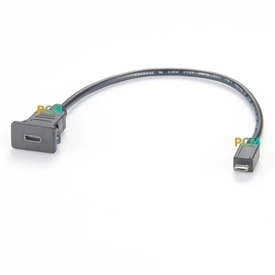 Kabel zatrzaskowy typu C do Micro-B do montażu panelowego